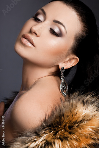 Photo: beautiful fashionable woman in fur beautiful fashionable woman in fur