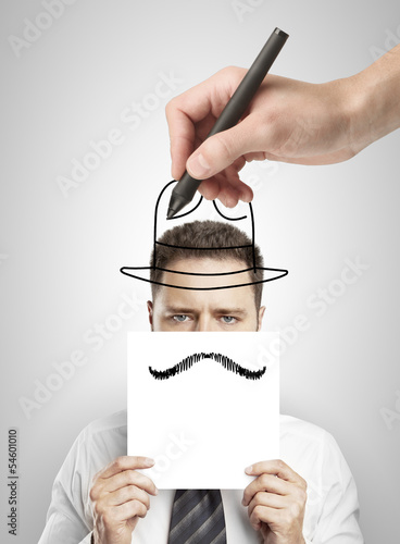 Photo: hand drawing hat hand drawing hat