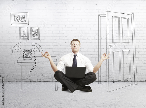 Photo: man siitting on floor man siitting on floor