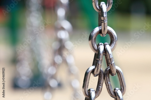 Photo: steel metal chain links segment steel metal chain links segment