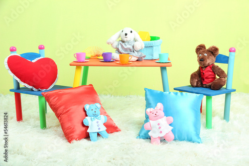 Photo: Modern child's room with equipment and toys Modern child's room with equipment and toys