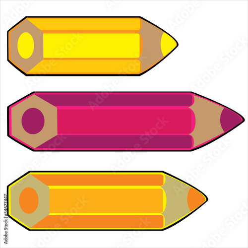 Vector: colored pencils isolated on white background colored pencils isolated on white background