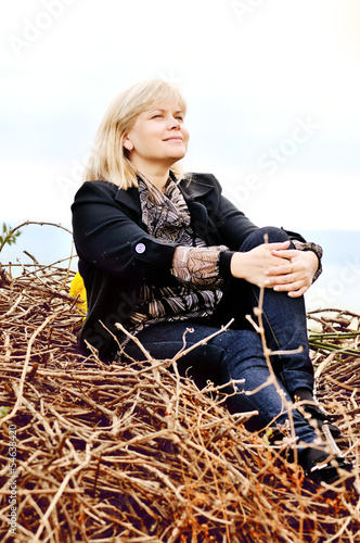 Photo: woman in fall time woman in fall time