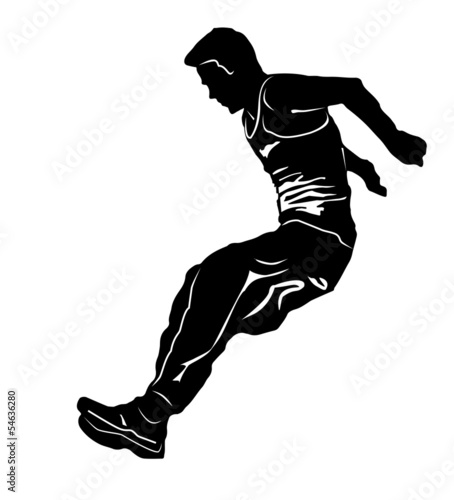 Vector: Vector drawing jumping man. Silhouettes athletes Vector drawing jumping man. Silhouettes athletes