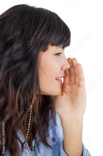 Photo: Brunette telling a secret Brunette telling a secret