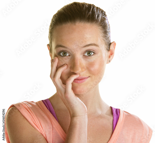 Photo: Blushing Young Woman Blushing Young Woman