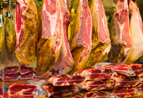 Photo: Ham at meat market Ham at meat market