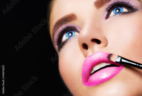 Photo: Beautiful blonde girl with perfect pink lips Beautiful blonde girl with perfect pink lips