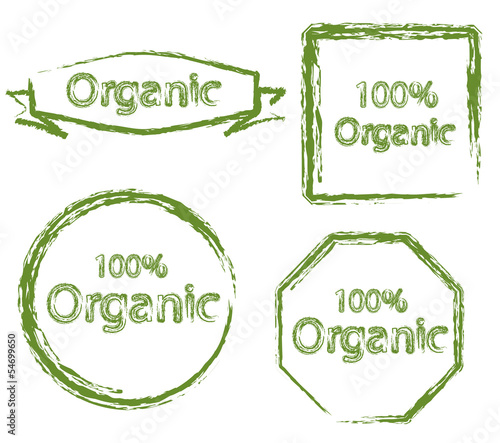 Vector: Organic stamps Organic stamps