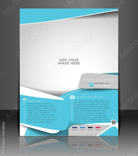 Vector: Vector Health Insurance Flyer, Magazine Cover Vector Health Insurance Flyer, Magazine Cover