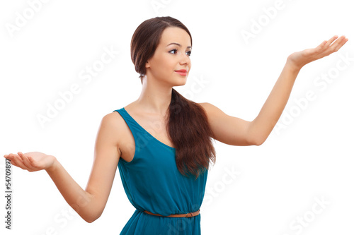 Photo: Woman in blue dress Woman in blue dress
