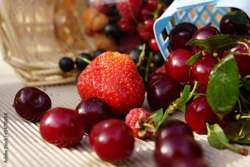Photo: Wild strawberry, raspberries and currants Wild strawberry, raspberries and currants