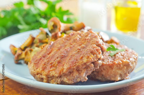 Photo: burgers with fried mushrooms burgers with fried mushrooms
