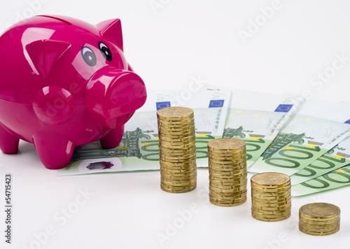 Photo: Sparschwein mit Euros Sparschwein mit Euros