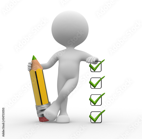 Illustration: Pencil and check Pencil and check