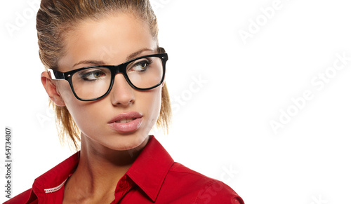 Photo: business woman in glasses business woman in glasses