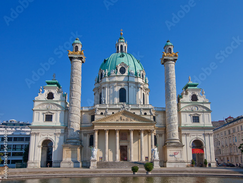 Photo: St. Charles Church (Karlskirche, 1737). Vienna, Austria St. Charles Church (Karlskirche, 1737). Vienna, Austria