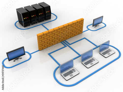 Illustration: Computer Network and internet communication concept Computer Network and internet communication concept