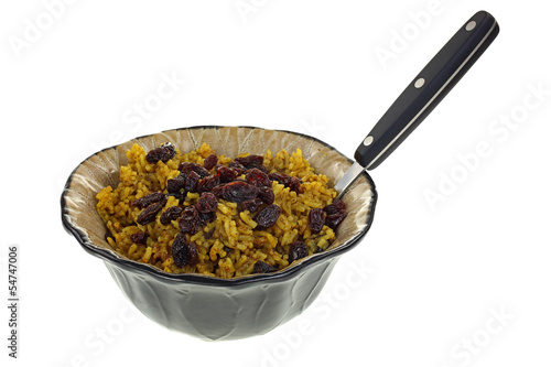 Photo: Spicy Rice and Raisins Dish Fork Spicy Rice and Raisins Dish Fork