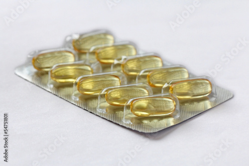 Photo: Fish Oil Capsules (e-epa) in Blister Package. Fish Oil Capsules (e-epa) in Blister Package.