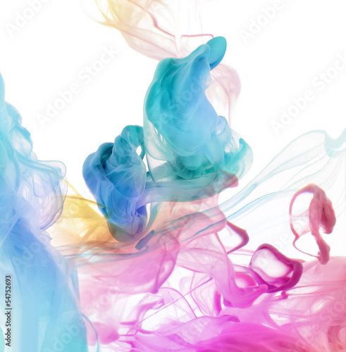 Photo: Acrylic colors in water. Abstract background. Acrylic colors in water. Abstract background.