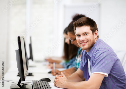 Photo: student with computer studying at school student with computer studying at school