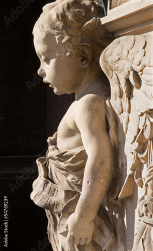 Photo: Vienna - Little angel. Detail from tomb in cemetery Vienna - Little angel. Detail from tomb in cemetery