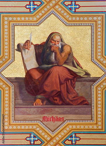 Photo: Vienna - Fresco of prophet Micah in Altlerchenfelder Vienna - Fresco of prophet Micah in Altlerchenfelder