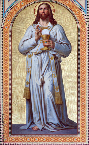 Photo: Vienna - Fresco of Jesus Christ as the Priest Vienna - Fresco of Jesus Christ as the Priest