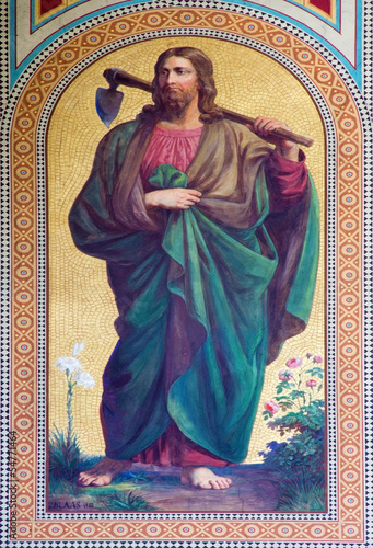 Photo: Vienna - Fresco of Jesus Christ as gardener Vienna - Fresco of Jesus Christ as gardener