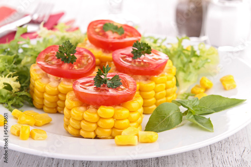 Photo: corn and tomato corn and tomato