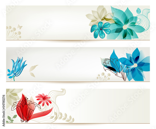 Vector: Beauty flower banners Beauty flower banners