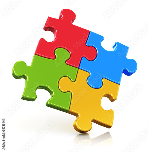 Illustration: Color puzzle pieces Color puzzle pieces