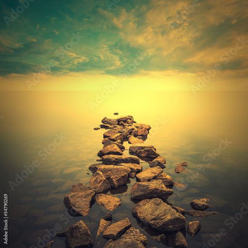 Photo: Minimalist Seascape. Coastal Sunrise. Minimalist Seascape. Coastal Sunrise.