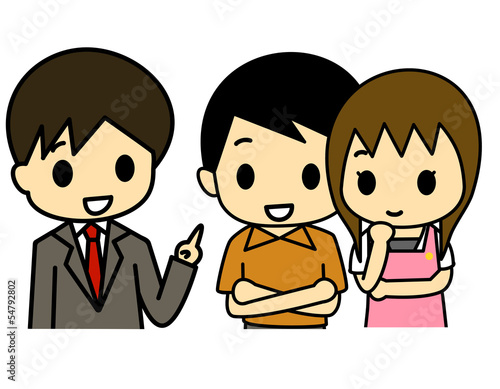 Illustration: 商談 夫婦 商談 夫婦