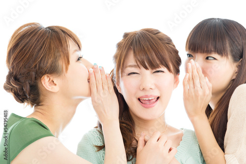 Photo: Beautiful young women isolated on white background Beautiful young women isolated on white background