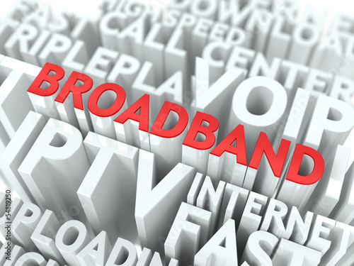 Illustration: Broadband. The Wordcloud Concept. Broadband. The Wordcloud Concept.