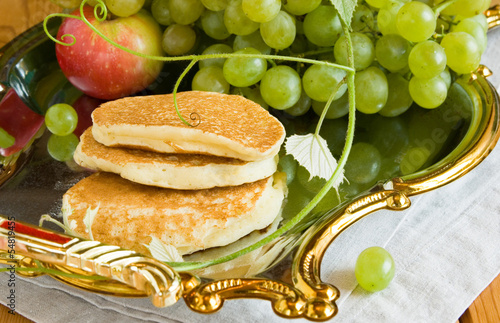 Photo: pancakes and grapes pancakes and grapes