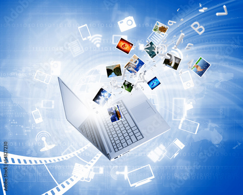 Illustration: Background image with laptop Background image with laptop