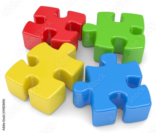 Illustration: vier puzzle vier puzzle