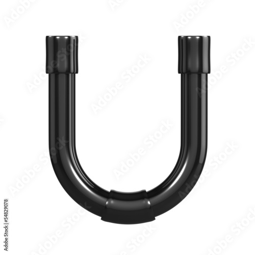 Illustration: Black Plastic Alphabet U Black Plastic Alphabet U