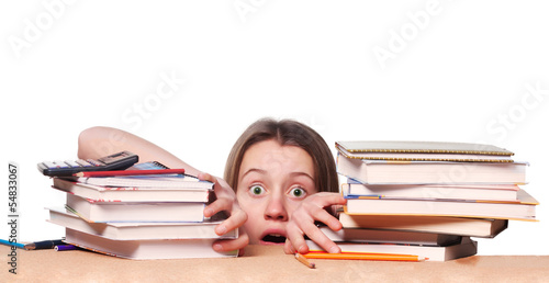 Photo: nervous college student before exams nervous college student before exams