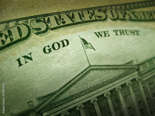 Photo: American Dollar In God We Trust Inscription American Dollar In God We Trust Inscription