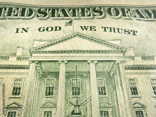 Photo: American Dollar In God We Trust Inscription Highlighted American Dollar In God We Trust Inscription Highlighted