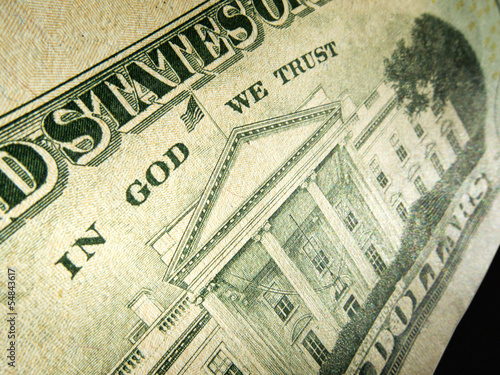 Photo: American Dollar In God We Trust Inscription Highlighted American Dollar In God We Trust Inscription Highlighted
