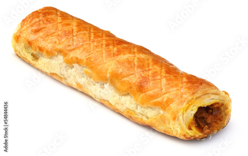 Photo: Chicken roll over white background Chicken roll over white background
