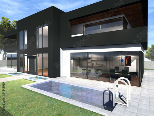 Illustration: Villa mit Pool Villa mit Pool