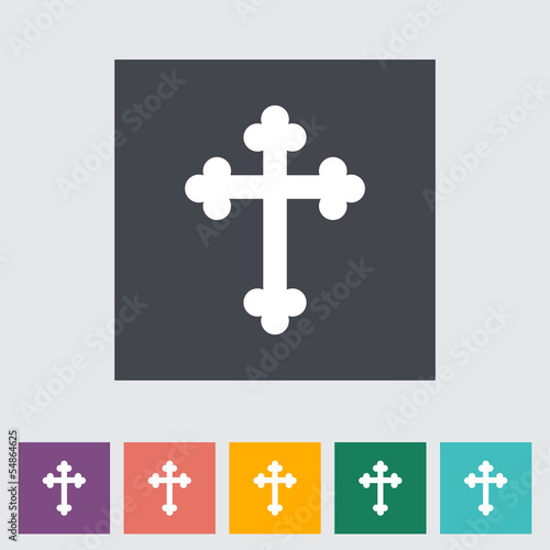 Vector: Cross single flat icon. Cross single flat icon.