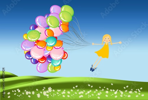 Vector: podróż z balonami podróż z balonami