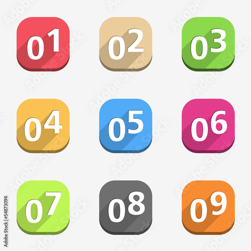 Vector: Numbers, Flat Design Numbers, Flat Design